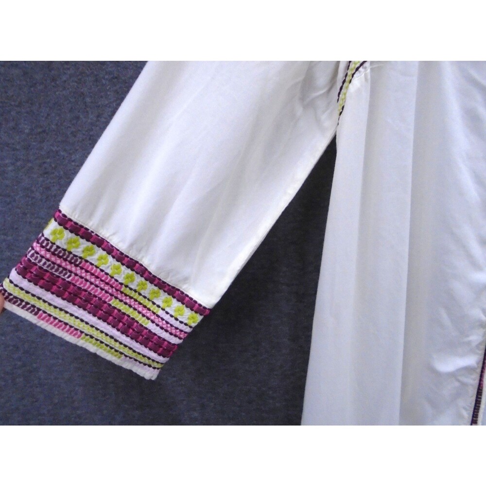 Ariat Womens Medium Boho Tasseled Cardigan Duster Embroidered Ivory 100% Rayon - Picture 6 of 11